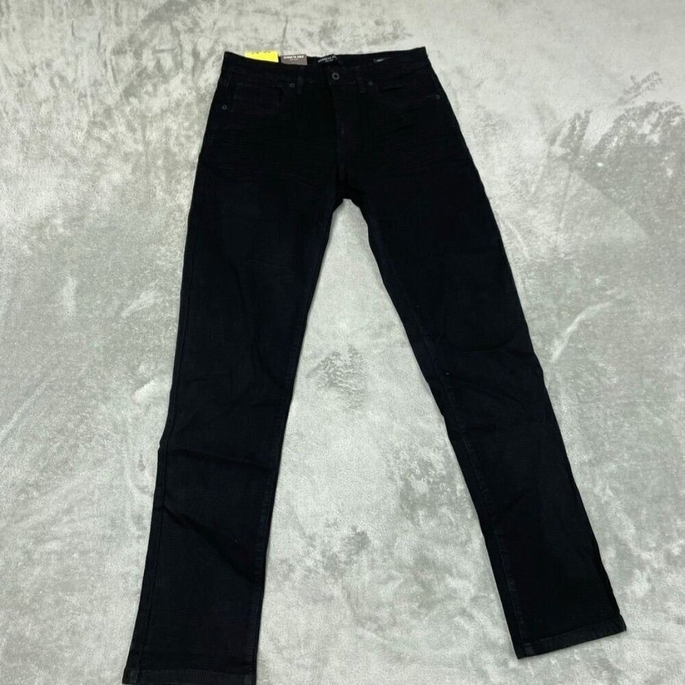 Kenneth Cole Straight Fit Stretch 32x34 Denim Mens Black Jeans a0198